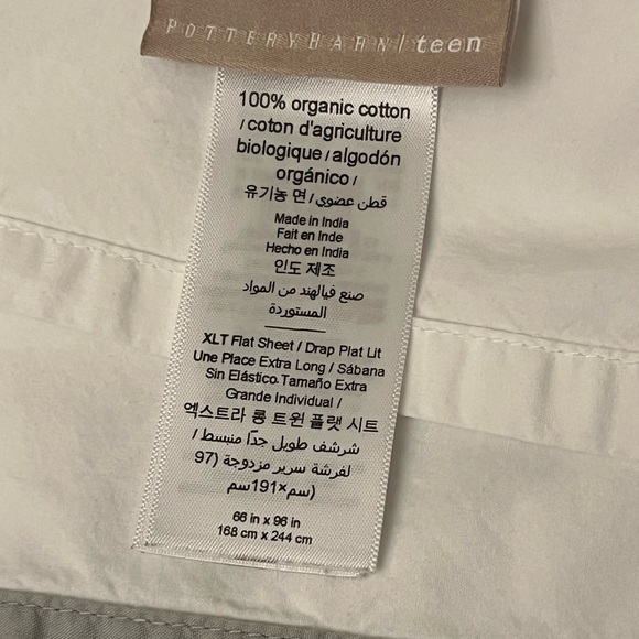 Pottery Barn Teen Twin size XL 100% Organic Cotton Flat sheet - Picture 13 of 15